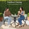imageBest Choice Products 3Piece Patio Bistro Dining Furniture Set wGlass Tabletop 2 Folding Chairs Steel Frame Polyester Fabric  GraySage
