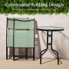 imageBest Choice Products 3Piece Patio Bistro Dining Furniture Set wGlass Tabletop 2 Folding Chairs Steel Frame Polyester Fabric  GraySage