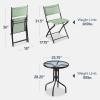imageBest Choice Products 3Piece Patio Bistro Dining Furniture Set wGlass Tabletop 2 Folding Chairs Steel Frame Polyester Fabric  GraySage