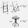 imageBest Choice Products 3Piece Patio Bistro Dining Furniture Set wGlass Tabletop 2 Folding Chairs Steel Frame Polyester Fabric  GrayWhite