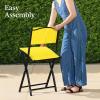 imageBest Choice Products 3Piece Patio Bistro Dining Furniture Set wGlass Tabletop 2 Folding Chairs Steel Frame Polyester Fabric  GrayYellow