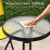 imageBest Choice Products 3Piece Patio Bistro Dining Furniture Set wGlass Tabletop 2 Folding Chairs Steel Frame Polyester Fabric  GrayYellow