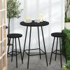 imageBest Choice Products 3Piece Patio Dining Set Bar Height Outdoor Bistro Set Outdoor Round Bar Table w 2 Bar Stools Steel  BlackBlack