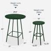 imageBest Choice Products 3Piece Patio Dining Set Bar Height Outdoor Bistro Set Outdoor Round Bar Table w 2 Bar Stools Steel  BlackDark Green