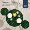 imageBest Choice Products 3Piece Patio Dining Set Bar Height Outdoor Bistro Set Outdoor Round Bar Table w 2 Bar Stools Steel  BlackDark Green