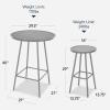 imageBest Choice Products 3Piece Patio Dining Set Bar Height Outdoor Bistro Set Outdoor Round Bar Table w 2 Bar Stools Steel  BlackGrey