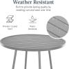imageBest Choice Products 3Piece Patio Dining Set Bar Height Outdoor Bistro Set Outdoor Round Bar Table w 2 Bar Stools Steel  BlackGrey