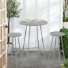 imageBest Choice Products 3Piece Patio Dining Set Bar Height Outdoor Bistro Set Outdoor Round Bar Table w 2 Bar Stools Steel  BlackGrey