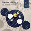 imageBest Choice Products 3Piece Patio Dining Set Bar Height Outdoor Bistro Set Outdoor Round Bar Table w 2 Bar Stools Steel  BlackNavy