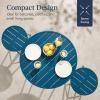 imageBest Choice Products 3Piece Patio Dining Set Bar Height Outdoor Bistro Set Outdoor Round Bar Table w 2 Bar Stools Steel  BlackPeacock Blue