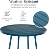 imageBest Choice Products 3Piece Patio Dining Set Bar Height Outdoor Bistro Set Outdoor Round Bar Table w 2 Bar Stools Steel  BlackPeacock Blue