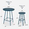imageBest Choice Products 3Piece Patio Dining Set Bar Height Outdoor Bistro Set Outdoor Round Bar Table w 2 Bar Stools Steel  BlackPeacock Blue