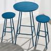 imageBest Choice Products 3Piece Patio Dining Set Bar Height Outdoor Bistro Set Outdoor Round Bar Table w 2 Bar Stools Steel  BlackPeacock Blue