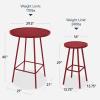 imageBest Choice Products 3Piece Patio Dining Set Bar Height Outdoor Bistro Set Outdoor Round Bar Table w 2 Bar Stools Steel  BlackRed