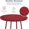 imageBest Choice Products 3Piece Patio Dining Set Bar Height Outdoor Bistro Set Outdoor Round Bar Table w 2 Bar Stools Steel  BlackRed