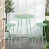 imageBest Choice Products 3Piece Patio Dining Set Bar Height Outdoor Bistro Set Outdoor Round Bar Table w 2 Bar Stools Steel  BlackSage