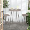 imageBest Choice Products 3Piece Patio Dining Set Bar Height Outdoor Bistro Set Outdoor Round Bar Table w 2 Bar Stools Steel  BlackTaupe