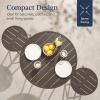 imageBest Choice Products 3Piece Patio Dining Set Bar Height Outdoor Bistro Set Outdoor Round Bar Table w 2 Bar Stools Steel  BlackTaupe