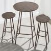 imageBest Choice Products 3Piece Patio Dining Set Bar Height Outdoor Bistro Set Outdoor Round Bar Table w 2 Bar Stools Steel  BlackTaupe