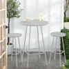 imageBest Choice Products 3Piece Patio Dining Set Bar Height Outdoor Bistro Set Outdoor Round Bar Table w 2 Bar Stools Steel  BlackWhite