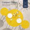 imageBest Choice Products 3Piece Patio Dining Set Bar Height Outdoor Bistro Set Outdoor Round Bar Table w 2 Bar Stools Steel  BlackYellow