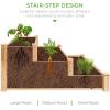 imageBest Choice Products 3Tier Fir Wood Raised Garden Bed Planter Kit for Plants Herbs Vegetables Outdoor Gardening wStackable ampamp Flat Arrangement Easy Assembly  NaturalNatural