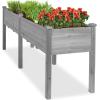 imageBest Choice Products 48 x 24 x 30 Inches Raised Garden Bed Elevated Wood Planter Box Stand for Backyard Patio Balcony with Bed Liner 200 Pound Capacity  Acorn BrownGray