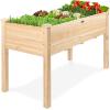imageBest Choice Products 48 x 24 x 30 Inches Raised Garden Bed Elevated Wood Planter Box Stand for Backyard Patio Balcony with Bed Liner 200 Pound Capacity  Acorn BrownNatural