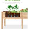 imageBest Choice Products 48 x 24 x 30 Inches Raised Garden Bed Elevated Wood Planter Box Stand for Backyard Patio Balcony with Bed Liner 200 Pound Capacity  Acorn BrownNatural