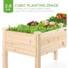 imageBest Choice Products 48 x 24 x 30 Inches Raised Garden Bed Elevated Wood Planter Box Stand for Backyard Patio Balcony with Bed Liner 200 Pound Capacity  Acorn BrownNatural
