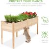 imageBest Choice Products 48 x 24 x 30 Inches Raised Garden Bed Elevated Wood Planter Box Stand for Backyard Patio Balcony with Bed Liner 200 Pound Capacity  Acorn BrownNatural
