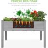 imageBest Choice Products 48 x 24 x 30 Inches Raised Garden Bed Elevated Wood Planter Box Stand for Backyard Patio Balcony with Bed Liner 200 Pound Capacity  Acorn BrownGray