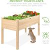 imageBest Choice Products 48 x 24 x 30 Inches Raised Garden Bed Elevated Wood Planter Box Stand for Backyard Patio Balcony with Bed Liner 200 Pound Capacity  Acorn BrownNatural