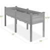 imageBest Choice Products 48 x 24 x 30 Inches Raised Garden Bed Elevated Wood Planter Box Stand for Backyard Patio Balcony with Bed Liner 200 Pound Capacity  Acorn BrownGray