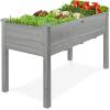 imageBest Choice Products 48 x 24 x 30 Inches Raised Garden Bed Elevated Wood Planter Box Stand for Backyard Patio Balcony with Bed Liner 200 Pound Capacity  Acorn BrownGray