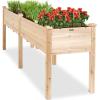 imageBest Choice Products 48 x 24 x 30 Inches Raised Garden Bed Elevated Wood Planter Box Stand for Backyard Patio Balcony with Bed Liner 200 Pound Capacity  Acorn BrownNatural