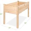 imageBest Choice Products 48 x 24 x 30 Inches Raised Garden Bed Elevated Wood Planter Box Stand for Backyard Patio Balcony with Bed Liner 200 Pound Capacity  Acorn BrownNatural