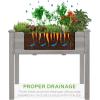 imageBest Choice Products 48 x 24 x 30 Inches Raised Garden Bed Elevated Wood Planter Box Stand for Backyard Patio Balcony with Bed Liner 200 Pound Capacity  Acorn BrownGray