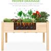 imageBest Choice Products 48 x 24 x 30 Inches Raised Garden Bed Elevated Wood Planter Box Stand for Backyard Patio Balcony with Bed Liner 200 Pound Capacity  Acorn BrownNatural