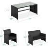 imageBest Choice Products 4Piece Outdoor Wicker Patio Conversation Furniture Set for Backyard wCoffee Table Seat Cushions  GrayLight MintBlackBlack