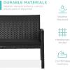 imageBest Choice Products 4Piece Outdoor Wicker Patio Conversation Furniture Set for Backyard wCoffee Table Seat Cushions  GrayLight MintBlackBlack