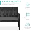 imageBest Choice Products 4Piece Outdoor Wicker Patio Conversation Furniture Set for Backyard wCoffee Table Seat Cushions  GrayLight MintBlackGray