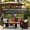 imageBest Choice Products 4Piece Outdoor Wicker Patio Conversation Furniture Set for Backyard wCoffee Table Seat Cushions  GrayLight MintBlackTeal