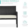 imageBest Choice Products 4Piece Outdoor Wicker Patio Conversation Furniture Set for Backyard wCoffee Table Seat Cushions  GrayLight MintBlackWhite Sand