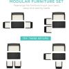 imageBest Choice Products 4Piece Outdoor Wicker Patio Conversation Furniture Set for Backyard wCoffee Table Seat Cushions  GrayLight MintBlackWhite Sand