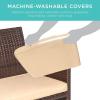 imageBest Choice Products 4Piece Outdoor Wicker Patio Conversation Furniture Set for Backyard wCoffee Table Seat Cushions  GrayLight MintBrownBeige