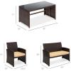 imageBest Choice Products 4Piece Outdoor Wicker Patio Conversation Furniture Set for Backyard wCoffee Table Seat Cushions  GrayLight MintBrownBeige