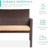 imageBest Choice Products 4Piece Outdoor Wicker Patio Conversation Furniture Set for Backyard wCoffee Table Seat Cushions  GrayLight MintBrownBeige