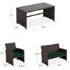 imageBest Choice Products 4Piece Outdoor Wicker Patio Conversation Furniture Set for Backyard wCoffee Table Seat Cushions  GrayLight MintBrownMidnight Green