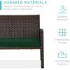 imageBest Choice Products 4Piece Outdoor Wicker Patio Conversation Furniture Set for Backyard wCoffee Table Seat Cushions  GrayLight MintBrownMidnight Green